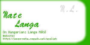 mate langa business card