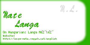 mate langa business card